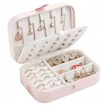 Travel Handbag Jewelry Holder Portable Box For Storing Earrings Necklaces And Rings - Màu Hồng baby - Xem 3