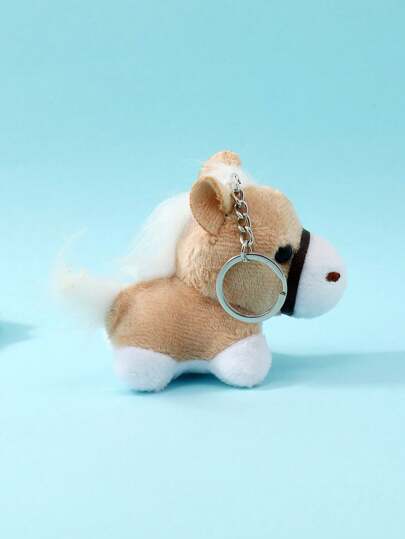 1 件可爱毛绒马饰品钥匙扣，柔软毛绒玩偶玩具车挂件，返校汽车配件包饰哥特 Y2k 圣诞礼物创意包挂绳带身份证夹汽车配件包饰