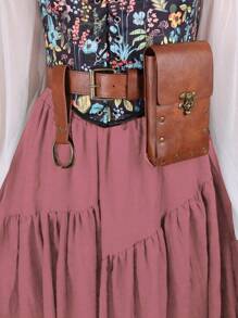 1 套中世纪复古腰带腰包腰带裙夹 PU 皮革钱包口袋万圣节文艺复兴集市服装道具 - A - 查看 5