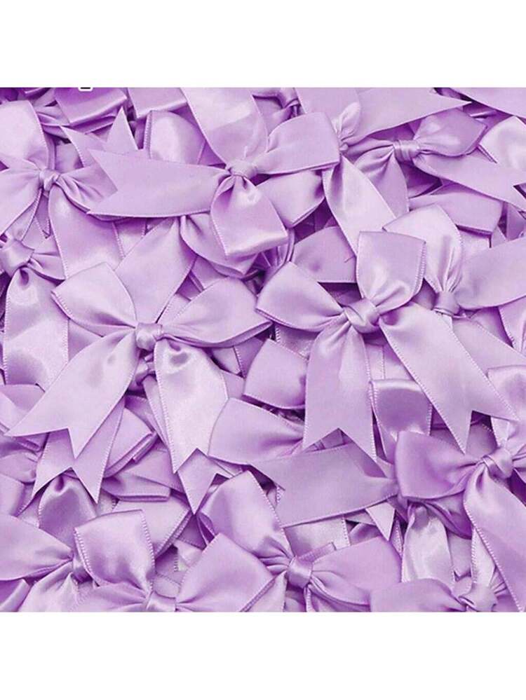 10/50pcs Large Fabric Ribbon Bows, Satin Tail Butterfly Shaped Craft Bowknots For Party Decoration, Mixed Colors Back To School Valentine Day