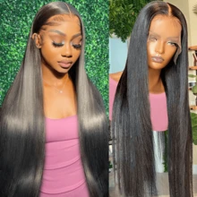 Straight Lace Front Wigs Human Hair 13x4 Lace Front Wigs Human Hair Brazilian Virgin Human Hair Wigs For Black Women Straight Wigs Pre Plucked Lace Frontal Wigs Human Hair Straight - Black - View 1