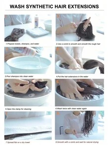 Clip In Hair Extensions,6PCS Hair Extensions Long Mermaid Waves Wavy Synthetic Clip On Hairpiece For Women 24 Inch Deep Brown With Dirty Blonde - Brown Highlight - View 10