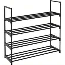 4-Tier Shoe Rack Metal Shoe Storage Organiser Stackable Shoe Shelf Space Saving Storage For 20 Pairs Shoes 90x30x70cm - Variant1 - View 3