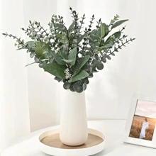 10/15/16/26/38/52/66/90/110PCS Mixed 4 Combination Set Of Artificial Eucalyptus Flowers And Leaf Stems With Silver Branches - Home Decoration, Office, Garden, Party, Shop Decoration, Party, Wedding, Desktop Placement, Romantic Centerpiece, DIY Crafts - Multicolor - View 12