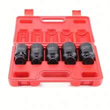 5-Pack 12-Point Axle Hub Nut Socket Kit 1/2-Inch Drive Professional Impact Socket Kit - Socket Set - View 1