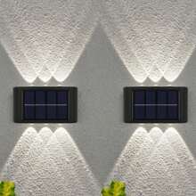 1/2 件 6/8LED 冷光/暖光户外太阳能壁灯、庭院花园装饰日光灯