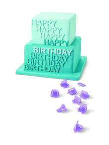 40 件装塑料字母和数字饼干模具、翻糖蛋糕装饰印章 - 彩色 - 查看 6