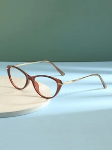 极简主义高端椭圆形变色眼镜，休闲风格学院风有色眼镜架，适合女士万圣节时尚基本款秋冬女士服装商务休闲礼品豹纹 - 無色 - 查看 13