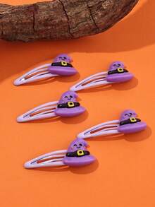 6 pièces Chapeaux magiques de chauve-souris d'Halloween, pinces à cheveux en acrylique de chauve-souris pour la fête de rue décontractée, pinces à franges de chapeau magique d'araignée pour la fête de costume de vacances