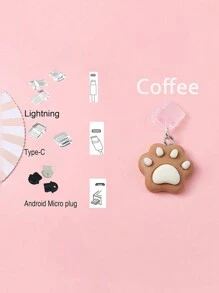 1pc Dog Paw, Cat Paw, Bear Paw Resin Anti-Dust Plug For IPhones, Android, Lightning, And Type-C Ports - Clear - View 14
