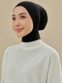 1pc Women's Modal Fabric Elastic Hat Comfortable Neck Protection Cap, Convenient For Head Scarf Hijab, Fashion Solid Color Head Cover, Suitable For Daily Wear Casual Abaya Accessories Casual Under Cap Veiled Clothes