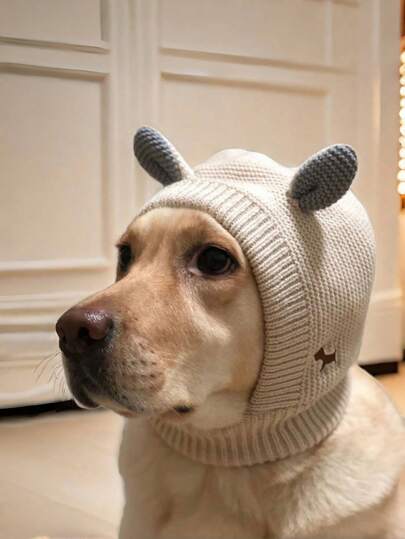Quiet Dog Earmuffs, Noise Protection, Pet Earmuffs, Knitted Hats, Anxiety Relief, Warm Winter Earmuffs, Suitable For Medium And Large Dog Pet Headwear