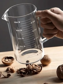 耐用硼硅酸盐玻璃量杯带手柄 - 耐热，微波炉和炉灶厨具 - 容量从 2.83 液体盎司到 17.81 液体盎司