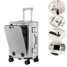 20 英寸航空认可手提行李箱，硬壳带轮手提行李箱，旅行硬壳万向轮小型行李箱，带 TSA 锁，智能行李杯架和 USB 端口旅行箱，手提箱，旅行行李箱，手提包和行李袋，适用于学校，学校配件，学校用品 - 墨綠色 - 查看 6