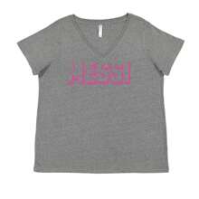 OUTLINE Miami Futbol Ladies V-Neck T-Shirt - 希瑟灰色 - 查看 1