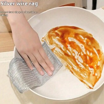 1/6/12 件魔术钢丝绒清洁布可重复使用且不粘强力去油适用于干湿使用厨房等清洁工具家用小工具