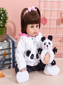 Reborn Baby Doll Silicone Girl Original Can Take Bath 48cm Christmas Gift - 彩色 - 查看 6