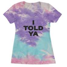 I Told Ya Challenger Black Print Ladies V-Neck T-Shirt