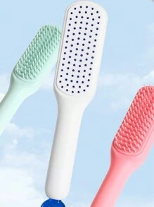 1 pieza Peine mágico retráctil, limpieza del cuero cabelludo, cepillo de masaje portátil para el cabello, cepillo antiestático, para uso doméstico, cepillo, cepillos de cabello, cepillo de bordes, cepillar el cabello, peine de cabello, peinar el cabello, cepillo desenredante, cepillo de bolas, mini cepillo de cabello, set de cepillos de cabello, peine de madera - Multicolor - Ver 7