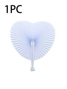 1 pieza/2 piezas/3 piezas/4 piezas/5 piezas/10 piezas Abanicos plegables de papel en forma de corazón blanco para bodas y viajes