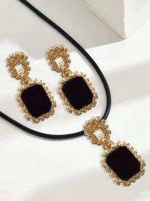 3 peças/Conjunto Conjunto de Colar Decorativo de Metal Estiloso, Outono/Inverno