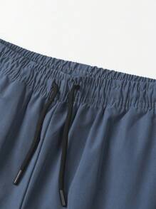 3pcs Tween Boy Casual Drawstring Waist Cargo Pants Set - 灰色 - 查看 4