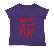 Warriors Come Out To Play  Ladies V-Neck T-Shirt - Hot Pink - View 12