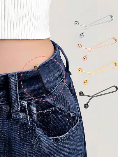 24pcs/12pcs/8pcs/4pcs Invisible U-Shaped Waist Clamps, Waist Clip, No Nails, No Sewing Pants Waist Reducer, Pants Leg Fixator, Sleeve Length Adjustor, Curtain Clamp, Clothes Length Shortener, Women Headscarf, Scarf Clip, U-Shape Clip Anti-Exposure, Suitable For Daily Life, Clothes, Skirts, Headpieces