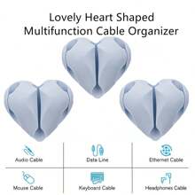 3PCS/Pack Unique Heart Shaped Cable Holder Multifunctional Adhesive Cabel Organizer Cable Tie Clip Cable  Securing Clip Headphones Cable Clips  Lovely Heart-Shaped Car Cable Holder Car Charger Line Clasp