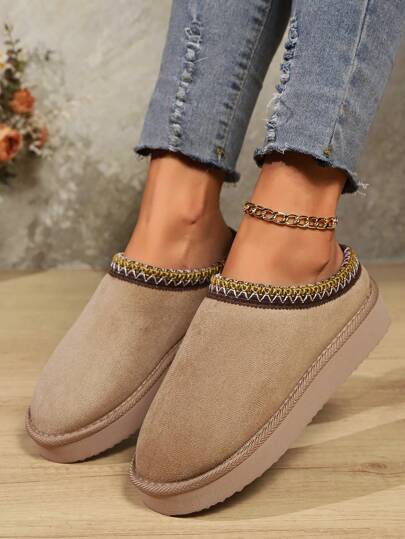 Zapatillas de mujer de camel suavísimas de peluche - Cómodas de poner con una suela antideslizante segura - Perfectas para relajarse en interiores en días fríos