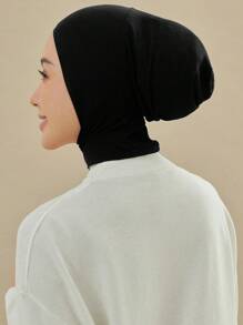 1pc Women's Modal Fabric Elastic Hat Comfortable Neck Protection Cap, Convenient For Head Scarf Hijab, Fashion Solid Color Head Cover, Suitable For Daily Wear Casual Abaya Accessories Casual Under Cap Veiled Clothes