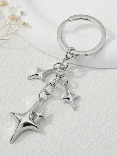 1pc Y2K Star-Shaped Keychain - Versatile Alloy Charm For Bags, Backpacks & Earbuds | Perfect Gift For Fashion-Forward Women And Girls Halloween Car Accessories Bag Charm School Cute Goth