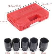 5-Pack 12-Point Axle Hub Nut Socket Kit 1/2-Inch Drive Professional Impact Socket Kit - Socket Set - View 2