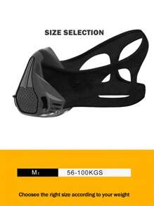 1 pieza Máscara de entrenamiento de capacidad pulmonar para correr, que simula la resistencia cardiopulmonar a la altitud alta, hipoxia y autotortura física para acondicionamiento físico - Negro - Ver 9