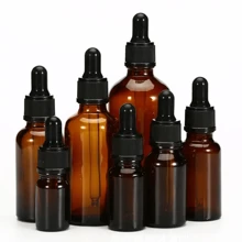 5 件琥珀色玻璃滴管瓶，带玻璃滴管分配器，适用于精油、芳香疗法、香水、实验室、药品、液体、旅行、带玻璃滴管的玻璃瓶、便携式配件储存 - 棕色分裝瓶 - 查看 4