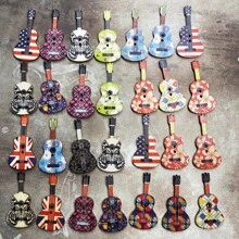 30 piezas Botones de madera con forma de guitarra - Mezcla de colores - Ver 5