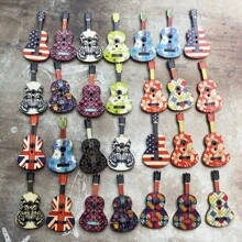 30 piezas Botones de madera con forma de guitarra - Mezcla de colores - Ver 2