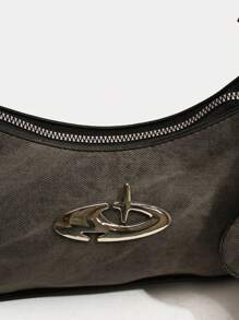 Dedoo Retro Bag 1PC Y2K Gothic Fashionable Type Rivet Decoration Vintage Block Decoration Women's Shoulder Bags And Shoulder Botes Are Adjusted For Daily Travel, Fashion Niche Design, Steampunk, Goth,Bag For Women, Cool Girls Street Wear,Peferct For Music Festival, Concert, Rock Style Bag For Women - màu đen - Xem 7