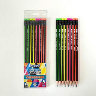 koovi group LÁPICES DE GRAFITO TRIANGULAR KOOVI C/8 PZ - Comodidad y Control