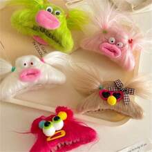 1 件装毛绒丑娃娃发夹，可爱发爪发夹发夹，适合女士万圣节 - 3#粉紅色 - 查看 8