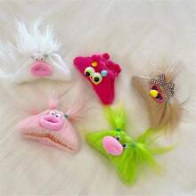 1 件装毛绒丑娃娃发夹，可爱发爪发夹发夹，适合女士万圣节 - 3#粉紅色 - 查看 4