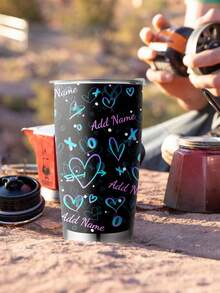 1 件，个性化 20 盎司不锈钢双层玻璃杯，多个区域印有名字的杯子，水杯，夏季饮具，定制 - 多色 - 查看 9