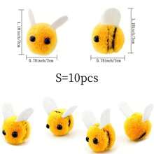 10 pièces/30 pièces Abeilles en feutre Décor en peluche d'abeille miniatures pour l'artisanat, décoration de révélation de genre d'abeille, vêtements, chapeau, cadeau, artisanat DIY