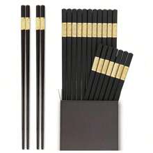 5/10pcs/Set Fiberglass Chopsticks, High-Quality Non-Slip & Anti-Mold Alloy Chopsticks, Lacquer-Free, Heat-Resistant Chinese Chopsticks, Suitable For Cooking And Dishwasher Safe,Kitchen,Christmas Gift - Multicolor - View 1