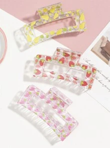 3pcs Jelly Hair Clip Cute Candy Color Large Clear Grab Claw Clip Resin Baby Girl Hair Accessories