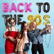 12 件 90 年代气球横幅复古收音机 90 年代主题装饰派对，90 年代派对用品，适用于摇滚朋克舞会迪斯科复古成人生日、圣诞节 - 彩色 - 查看 4