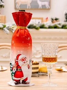 1pc Christmas Decoration Supplies, Holiday Plush Wine Bottle Cover, Cartoon Print Red Wine Bottle Sleeve, Champagne Bag, Christmas Restaurant Decor Accessories,Bottle Gift Sets, Home Decoration, Restaurant, Bar, Cafe, Wedding, Party Decoration, Friend Gift, Christmas Gift, New Year Gift.,Christmas Gifts,Merry Christmas - Multicolor - View 13