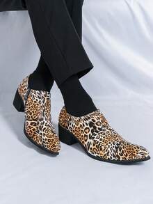 Zapatos con tacón alto de plataforma para hombre, ideales para el trabajo - Negro - Ver 5