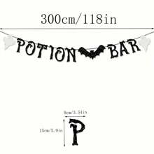 Pancarta de barra de pociones de regreso a la escuela y Halloween - Decoración de papel versátil para fiestas y eventos temáticos