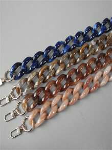 多色亚克力树脂链可拆卸时尚复古项链链配饰挂包礼物女士钱包链钱包吊饰 - 藍色 - 查看 5